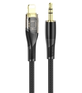 Кабель AUX Hoco UPA25 Transparent Discovery Edition Digital audio conversion cable Lightning Black