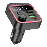 FM-модулятор Hoco E85 Tiger PD20W+QC3.0 car BT FM transmitter Black