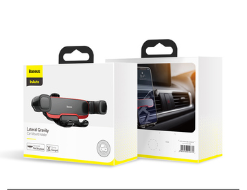 Автомобильный держатель для телефона  Baseus Lateral Gravity Car Mouth Holder Black