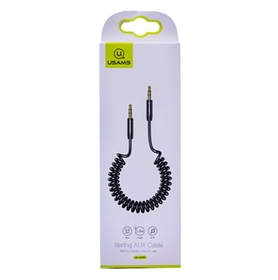Кабель AUX USAMS SJ256 Spring Audio Cable 1.2M Black