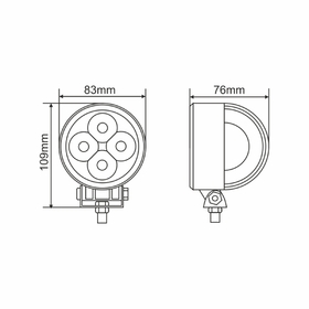 Фара LED Winso Pro 10-30В мощность 12Вт (4x3Вт) Epistar рассеянный 1шт. 