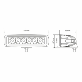 Фара LED Winso Pro 10-30В мощность 18Вт (6x3Вт) Epistar рассеянный 1шт. 