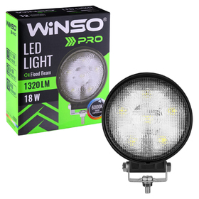 Фара LED Winso Pro 10-30В мощность 18Вт (6x3Вт) Epistar рассеянный 1шт. 