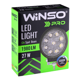 Фара LED Winso Pro 10-30В мощность 27Вт (9x3Вт) Epistar точечный 1шт. 