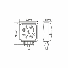 Фара LED Winso Pro 10-30В мощность 27Вт (9x3Вт) Epistar точечный 1шт. 