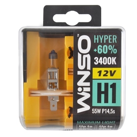 Галогеновая автолампа Winso HYPER H1 12V +60% 55W P14.5s SET 712130